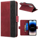 Stitching Magnetic RFID Leather Case, For iPhone 14 Pro Max, For iPhone 14 Pro, For iPhone 14, For iPhone 14 Plus