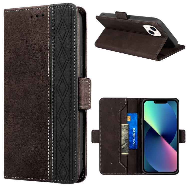Stitching Magnetic RFID Leather Case, For iPhone 14 Pro Max, For iPhone 14 Pro, For iPhone 14, For iPhone 14 Plus
