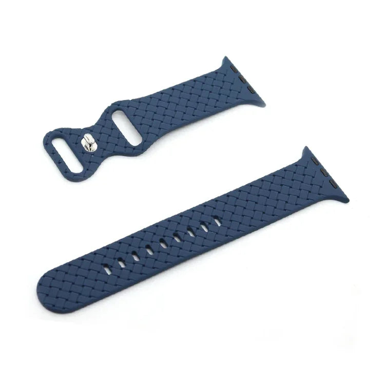 Weave Texture Watch Band For Apple Watch Series, 7 45mm / 6&SE&5&4 44mm / 3&2&1 42mm, 7 41mm / 6&SE&5&4 40mm / 3&2&1 38mm
