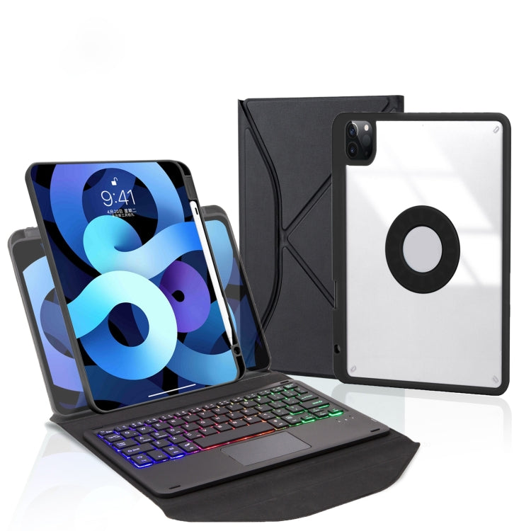 Z11B-AS Pen Slot Touchpad Backlight Bluetooth Keyboard Leather Tablet Case, For iPad Pro 11 2021/2020/2018, For iPad Air 11 2025 / 2024 / Air 5 / Air 4, For iPad 10.2 2021/2020/2019