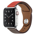 PU Leather Silver Buckle Watch Band For Apple Watch Series, 7 45mm / 6&SE&5&4 44mm / 3&2&1 42mm, 7 41mm / 6&SE&5&4 40mm / 3&2&1 38mm