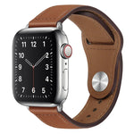 PU Leather Silver Buckle Watch Band For Apple Watch Series, 7 45mm / 6&SE&5&4 44mm / 3&2&1 42mm, 7 41mm / 6&SE&5&4 40mm / 3&2&1 38mm