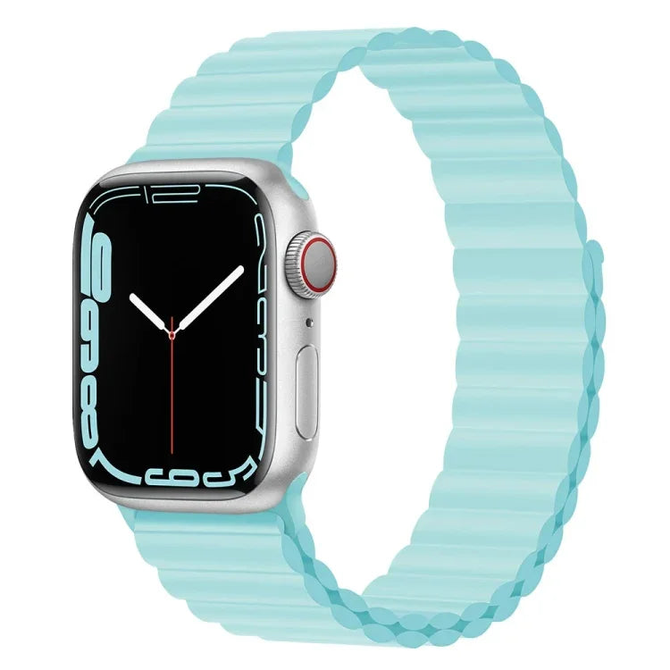 Silicone Magnet Watch Band For Apple Watch Series, 7 45mm / 6&SE&5&4 44mm / 3&2&1 42mm, 7 41mm / 6&SE&5&4 40mm / 3&2&1 38mm