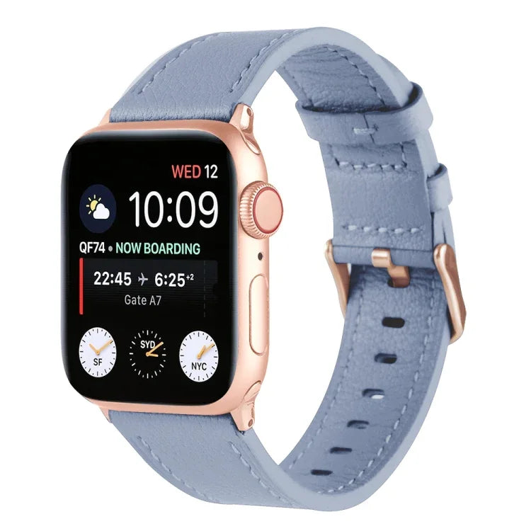Universal Genuine Leather Watch Band For Apple Watch Series, 7 45mm / 6&SE&5&4 44mm / 3&2&1 42mm, 7 41mm / 6&SE&5&4 40mm / 3&2&1 38mm