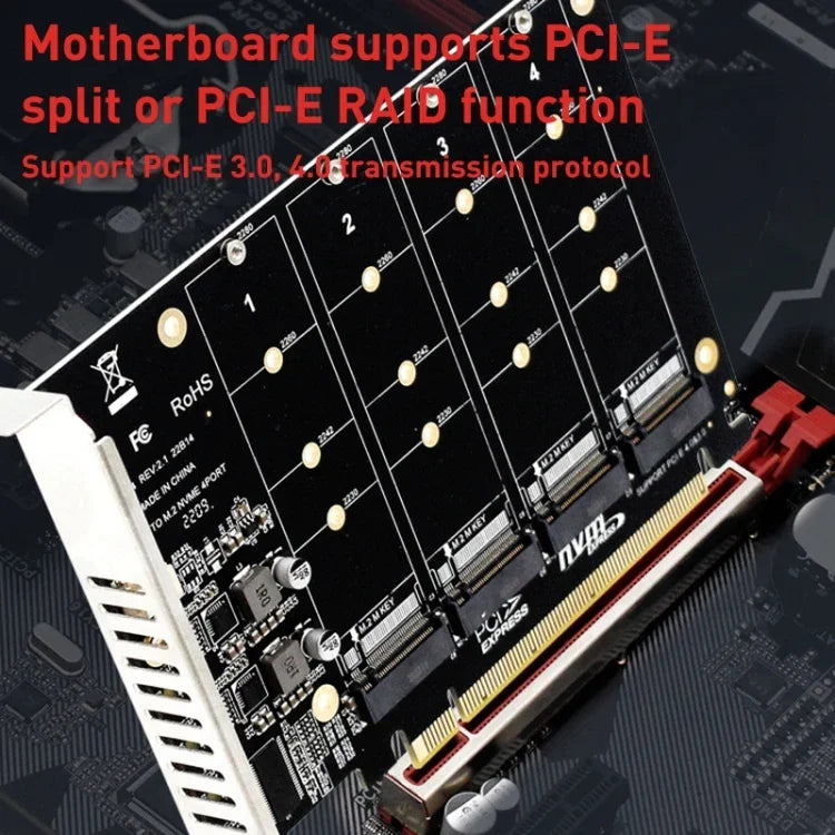 PH44 NVME 4 Disk Array Card PCI-E Signal Split Array Card