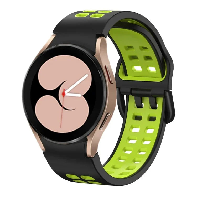 Double-row Hole Two-color Silicone Watch Band, For Samsung Galaxy Watch 5 40mm, For Samsung Galaxy Watch 5 Pro 45mm