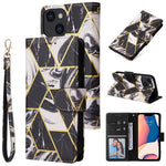 Marble Bronzing Stitching Horizontal Flip PU Leather Case, For iPhone 14, For iPhone 14 Plus, For iPhone 14 Pro, For iPhone 14 Pro Max