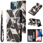 Marble Bronzing Stitching Horizontal Flip PU Leather Case, For iPhone 14, For iPhone 14 Plus, For iPhone 14 Pro, For iPhone 14 Pro Max