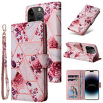 Marble Bronzing Stitching Horizontal Flip PU Leather Case, For iPhone 14, For iPhone 14 Plus, For iPhone 14 Pro, For iPhone 14 Pro Max