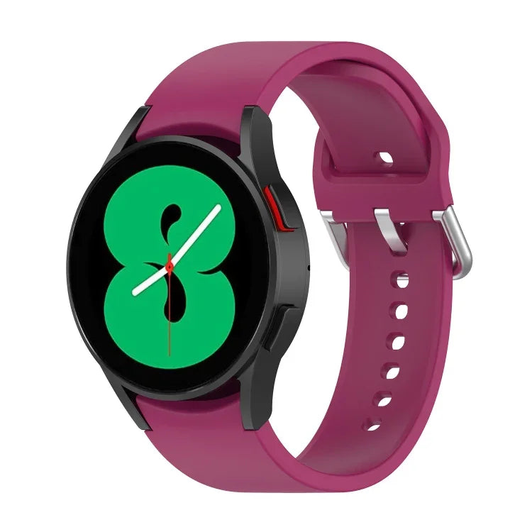 Official Silicone Silver Round Buckle Watch Band, For Samsung Galaxy Watch 5 44mm