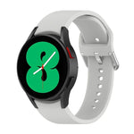 Official Silicone Silver Round Buckle Watch Band, For Samsung Galaxy Watch 5 44mm