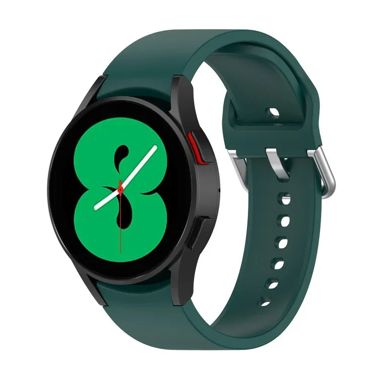 Official Silicone Silver Round Buckle Watch Band, For Samsung Galaxy Watch 5 44mm