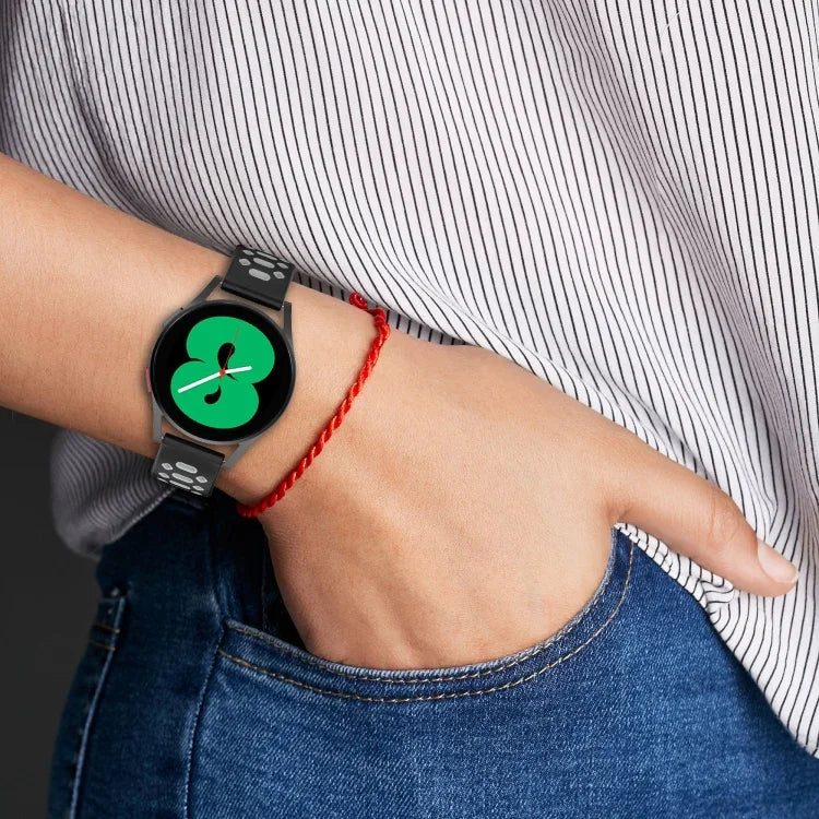 20mm Two-color Diamond Silicone Watch Band, For Samsung Galaxy Watch 5 40mm, For Samsung Galaxy Watch 5 44mm, For Samsung Galaxy Watch 5 Pro 45mm