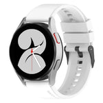 20mm Black Buckle Step Silicone Watch Band, For Samsung Galaxy Watch 5 40mm, For Samsung Galaxy Watch 5 44mm, For Samsung Galaxy Watch 5 Pro 45mm