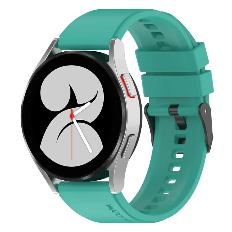 20mm Black Buckle Step Silicone Watch Band, For Samsung Galaxy Watch 5 40mm, For Samsung Galaxy Watch 5 44mm, For Samsung Galaxy Watch 5 Pro 45mm