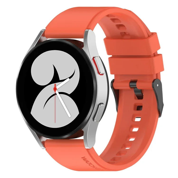 20mm Black Buckle Step Silicone Watch Band, For Samsung Galaxy Watch 5 40mm, For Samsung Galaxy Watch 5 44mm, For Samsung Galaxy Watch 5 Pro 45mm