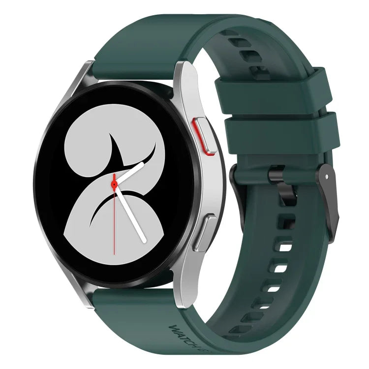 20mm Black Buckle Step Silicone Watch Band, For Samsung Galaxy Watch 5 40mm, For Samsung Galaxy Watch 5 44mm, For Samsung Galaxy Watch 5 Pro 45mm