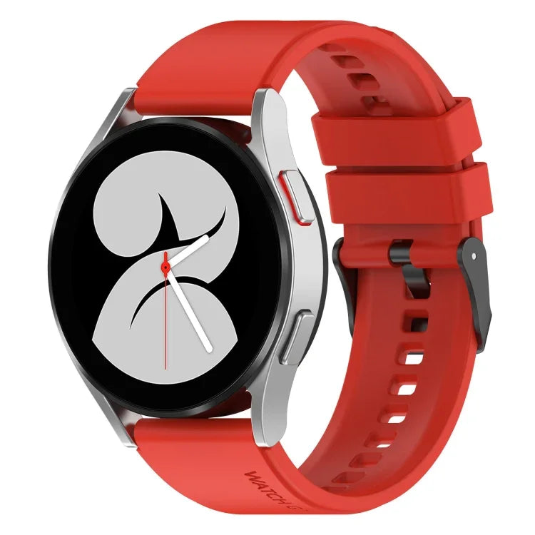 20mm Black Buckle Step Silicone Watch Band, For Samsung Galaxy Watch 5 40mm, For Samsung Galaxy Watch 5 44mm, For Samsung Galaxy Watch 5 Pro 45mm