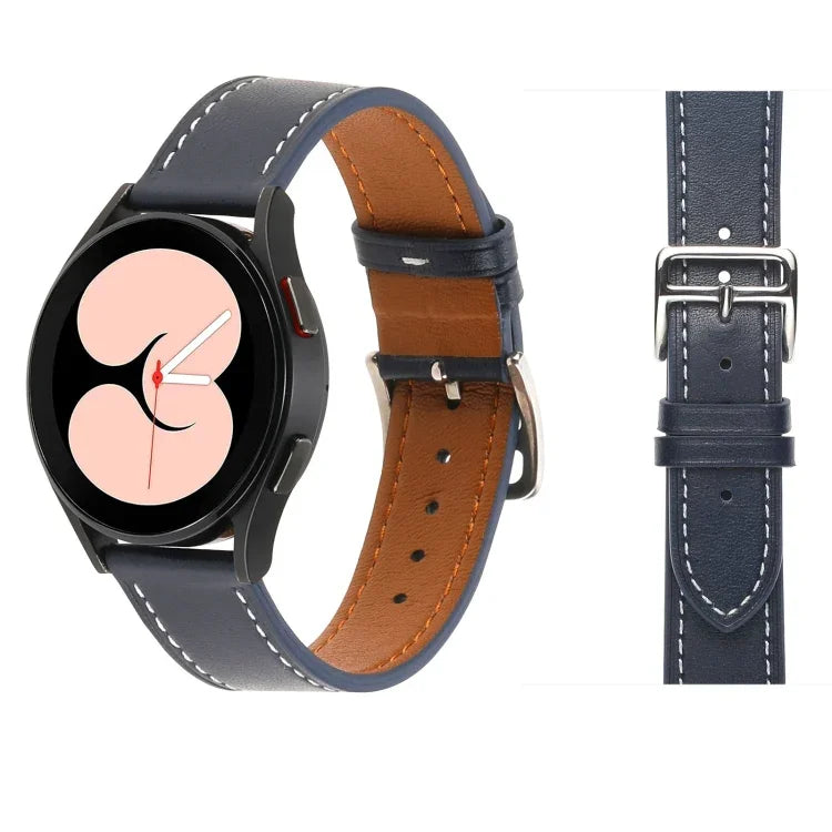 Plain Weave Leather Watch Band, For Samsung Galaxy Watch5 Pro 45mm/5 44mm/5 40mm