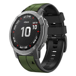 Vertical Stripes Two-color Silicone Watch Band, For Garmin Fenix 7, For Garmin Fenix 7X
