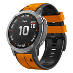 Vertical Stripes Two-color Silicone Watch Band, For Garmin Fenix 7, For Garmin Fenix 7X
