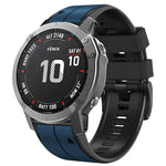Vertical Stripes Two-color Silicone Watch Band, For Garmin Fenix 7, For Garmin Fenix 7X