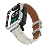 Genuine Leather Metal Case Integrated Watch Band, For Xiaomi Mi Watch Lite / Redmi Watch, For Xiaomi Redmi Watch 2, For Xiaomi Redmi Watch 2 Lite