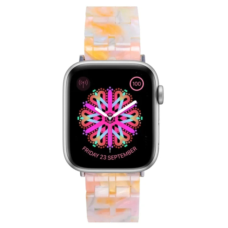 Five-bead Resin Watch Band For Apple Watch Series, 7 45mm / 6&SE&5&4 44mm / 3&2&1 42mm, 7 41mm / 6&SE&5&4 40mm / 3&2&1 38mm
