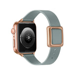 Magnetic Rose Gold Square Buckle Watch Band For Apple Watch Series, 7 45mm / 6&SE&5&4 44mm / 3&2&1 42mm, 7 41mm / 6&SE&5&4 40mm / 3&2&1 38mm