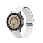 Folding Silver Buckle Silicone Watch Band, For Samsung Galaxy Watch5 40&44mm / Pro 45mm