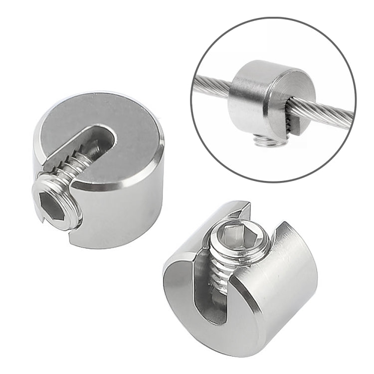 316 Stainless Steel Garden Wire Rope Fixed Clip, 2 PCS M4x2, 2 PCS M8x3, 2 PCS M8x4, 2 PCS M10x5, 2 PCS M10x6