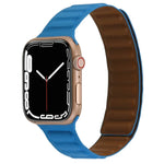 Magnetic Two-color Loop Slim Leather Watch Band For Apple Watch Series, 7 45mm / 6&SE&5&4 44mm / 3&2&1 42mm, 7 41mm / 6&SE&5&4 40mm / 3&2&1 38mm