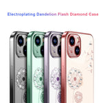 Electroplating Diamond Dandelion TPU Phone Case, For iPhone 14, For iPhone 14 Plus, For iPhone 14 Pro, For iPhone 14 Pro Max