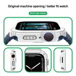 2 in 1 Screen Tempered Glass Film Protective Case, For Apple Watch Series 9 / 8 / 7 45mm, For Apple Watch Series 9 / 8 / 7 41mm, For Apple Watch Series 6 / 5 / 4 / SE 44mm, For Apple Watch Series 6 / 5 / 4 / SE 40mm, For Apple Watch Series 3 & 2 & 1 42...
