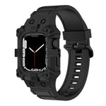 Integrated Silicone Watch Band For Apple Watch Series, 7 45mm / 6&SE&5&4 44mm / 3&2&1 42mm, 7 41mm / 6&SE&5&4 40mm / 3&2&1 38mm