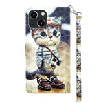 3D Painted Leather Phone Case, For iPhone 14, For iPhone 14 Plus, For iPhone 14 Pro, For iPhone 14 Pro Max, For iPhone 13 mini, For iPhone 13