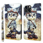 3D Painted Leather Phone Case, For iPhone 14, For iPhone 14 Plus, For iPhone 14 Pro, For iPhone 14 Pro Max, For iPhone 13 mini, For iPhone 13