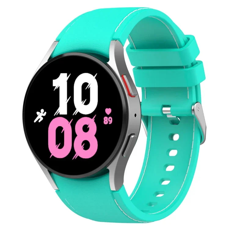 Universal Leather Texture Silicone Watch Band, For Samsung Galaxy Watch5 / Watch5 Pro /  Watch4