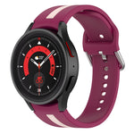 Two-color Stripe Silicone Watch Band, For Samsung Galaxy Watch5 / Watch5 Pro