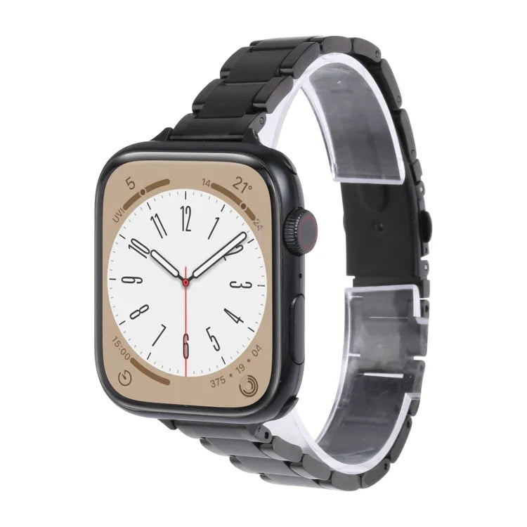 Three Beads Metal Watch Band For Apple Watch Series, 7 45mm / 6&SE&5&4 44mm / 3&2&1 42mm, 7 41mm / 6&SE&5&4 40mm / 3&2&1 38mm