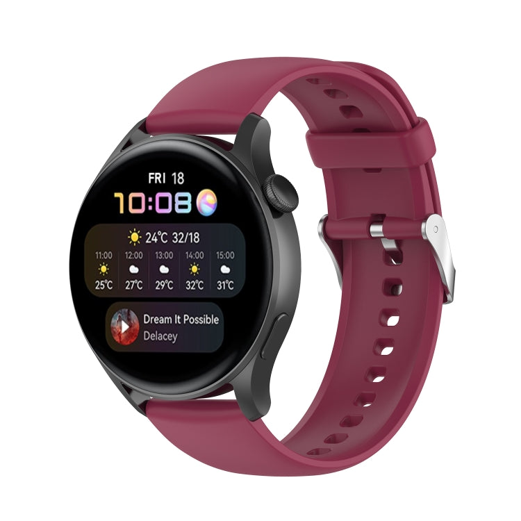 Solid Color Soft Silicone Watch Band, For Huawei Watch3 Pro New