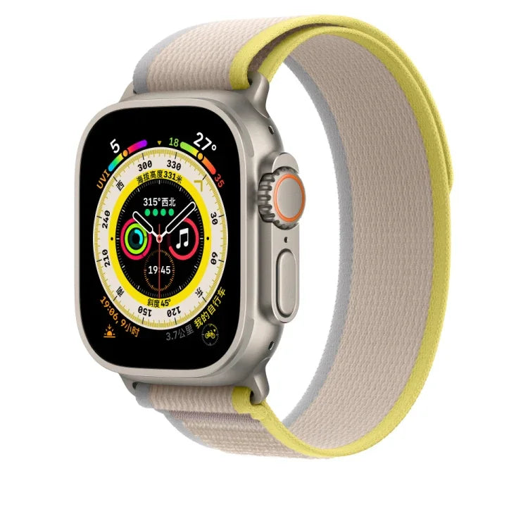 Nylon Watch Band For Apple Watch Ultra 49mm / Series 8&7 45mm / SE 2&6&SE&5&4 44mm, For Apple Watch 46mm / 49mm / 45mm / 44mm
