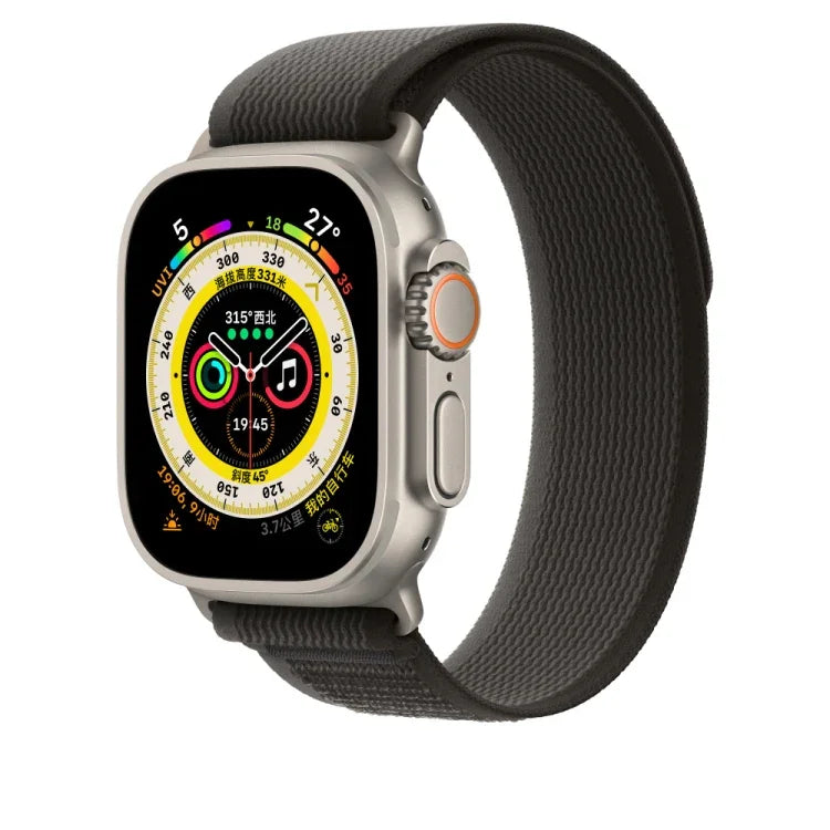 Nylon Watch Band For Apple Watch Ultra 49mm / Series 8&7 45mm / SE 2&6&SE&5&4 44mm, For Apple Watch 46mm / 49mm / 45mm / 44mm