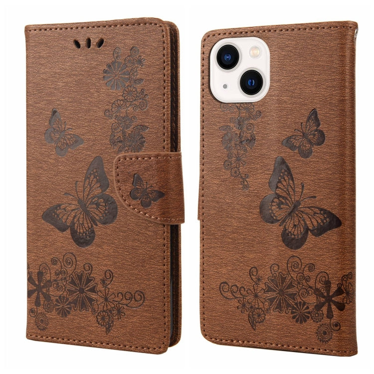 Butterfly Embossed Horizontal Flip Leather Phone Case, For iPhone 14, For iPhone 14 Plus, For iPhone 14 Pro, For iPhone 14 Pro Max