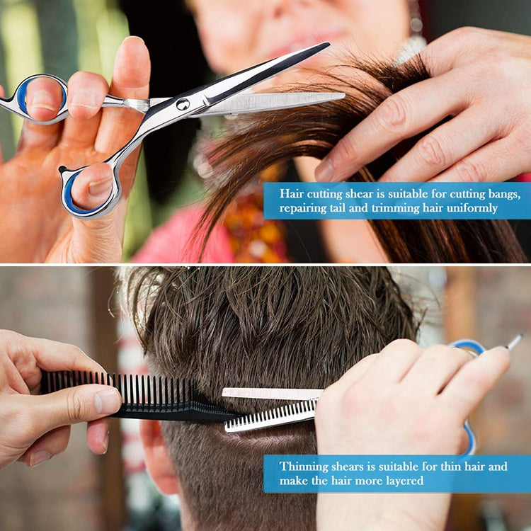 Professional Hair Cutting Thinning Scissor Hairdressing Flat Shear Scissors Kit, 2 PCS, 7 PCS, 12 PCS