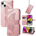 Butterfly Embossing Leather Case, For iPhone 14 Pro Max, For iPhone 14 Pro, For iPhone 14, For iPhone 14 Plus
