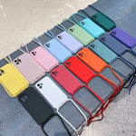 Crossbody Lanyard Liquid Silicone Case, For iPhone 12 Pro Max