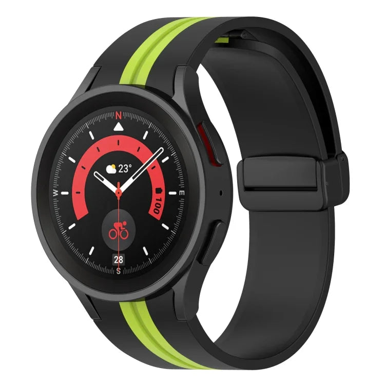 Two-color Stripe Silicone Watch Band, For Samsung Galaxy Watch5 Pro
