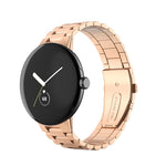 Three Strains Stainless Steel Metal Watch Band, For Google Pixel Watch 4 / 3 / 2 / 1 41mm