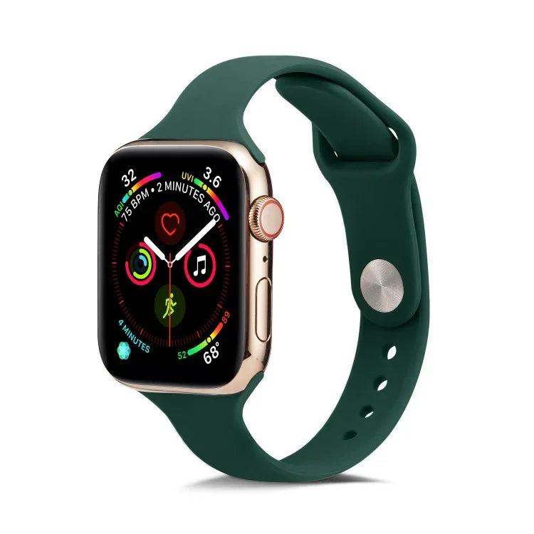 Thin Silicone Replacement Wrist Strap Watchband, For Apple Watch 5/4 44mm & 3/2/1 42mm, For Apple Watch 5/4 40mm & 3/2/1 38mm